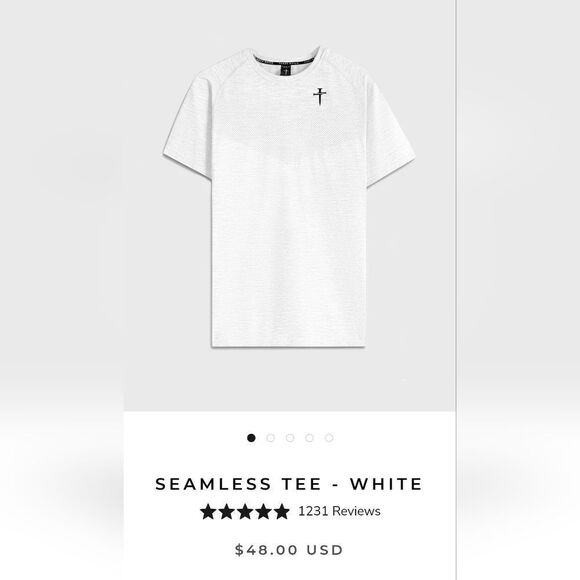 Three Nails Seamless Mens Tee White - Picture 1 of 4